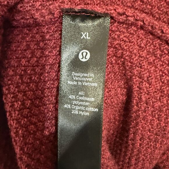 Lululemon Textured Knit Crewneck Sweater Maroon Dark Red Size XL - Picture 9 of 12